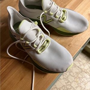 Figs New Balance White and Lime Green Roav  Athletic Shoes